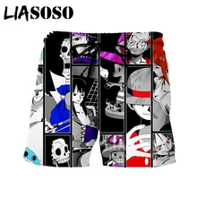 LIASOSO летние новые мужские и женские нами 3D принт Аниме one piece Обезьяна D Луффи шорты пляжные Фитнес хип хоп свободные спортивные штаны A234-6