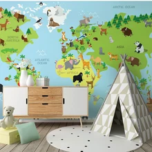 Bacaz оригинальная ручная 3d мультяшная Настенная карта обои для детской комнаты 3d мультяшная Настенная роспись 3d Фотообои наклейки на стену