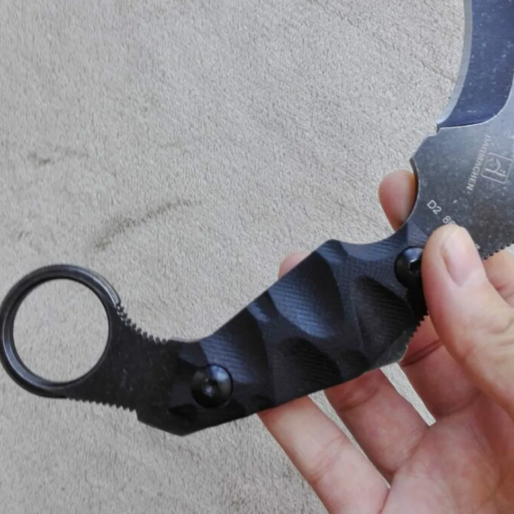 Тактический нож Karambit для кемпинга, выживания, охотничьи ножи, многофункциональные инструменты D2 лезвия, охотничьи ножи в подарок