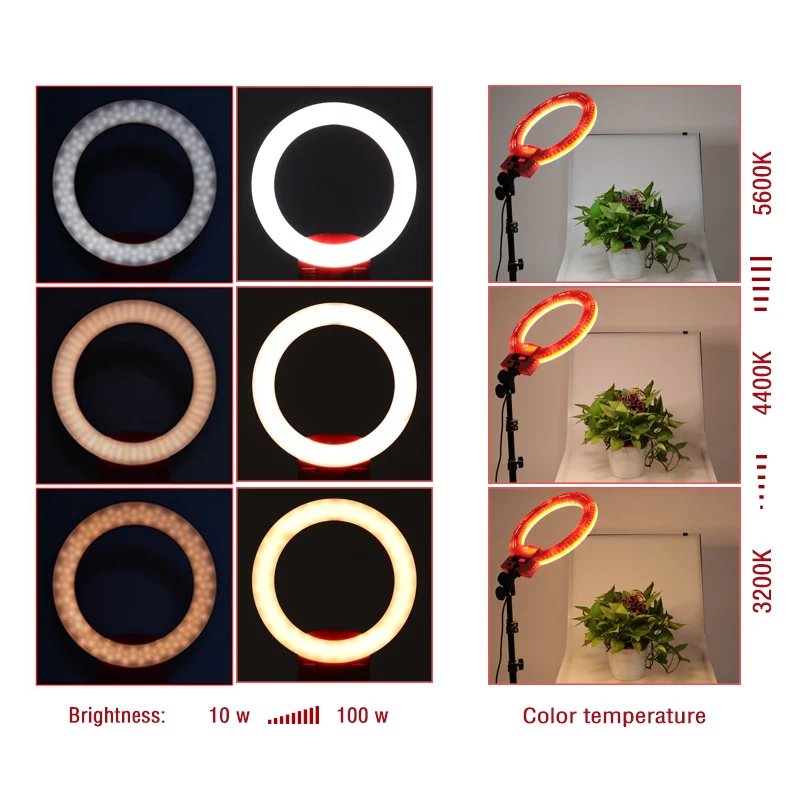  14 Inch Dimmable Selfie LED Ring Light for Make Up Camera for Youtube Video Continuous Lighting Pho - 33020589313