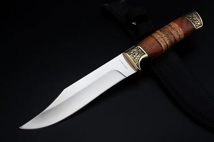 2020 New Hot Sale High Hardness Wood Handle Outdoor Fixed Tactical Combat Hunting Knife Camping Civilian Diving Knives EDC Tools