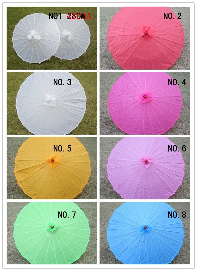 

Free shipping Chinese colored fabric umbrella, white pink parasols, China traditional dance color parasol, Japanese silk props