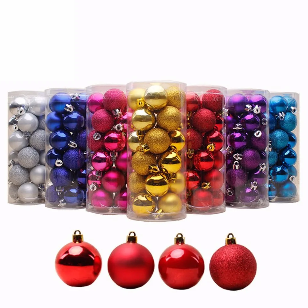24 шт., 4 см, 6 см, 8 см, современные блестящие шары на рождественскую елку, безделушки, вечерние, свадебные висячие украшения, рождественские украшения, товары