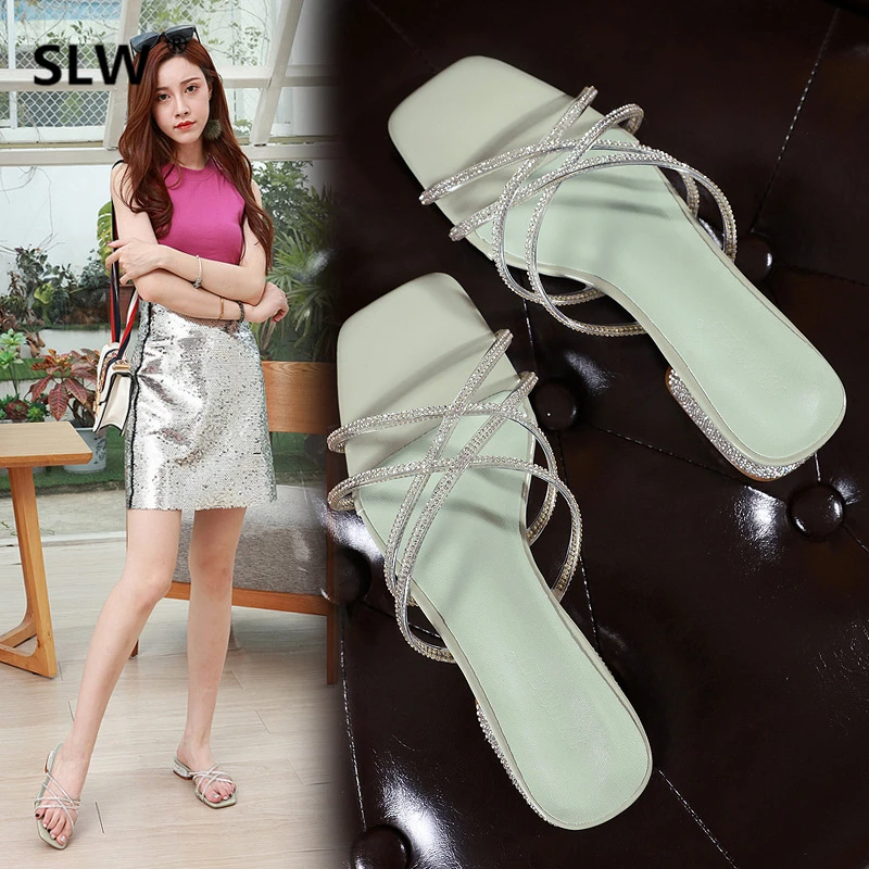 

Woman Shoes Luxury Socofy Slides Jelly Flip Flops Slippers Women Summer Square heel Low Designer Soft Sliders Glitter 2019