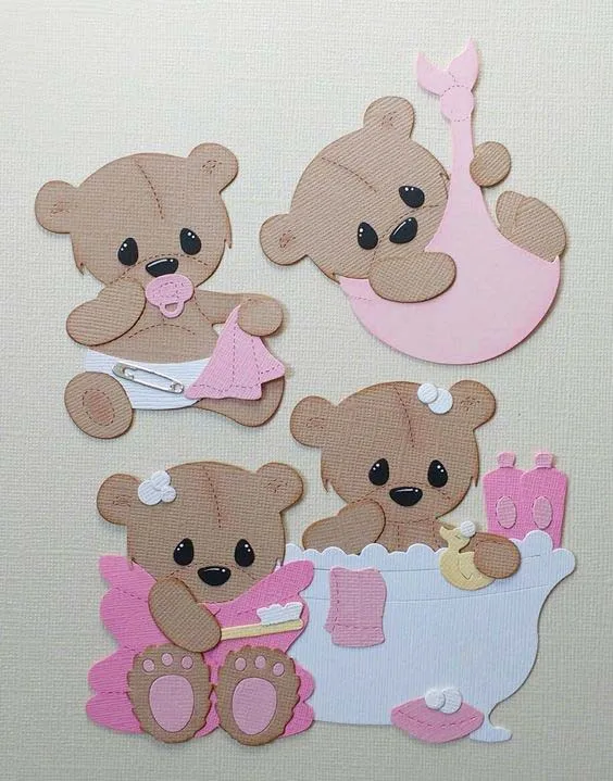 Mai Bathtub and Baby bear Metal Cutting Dies Stencils for ...