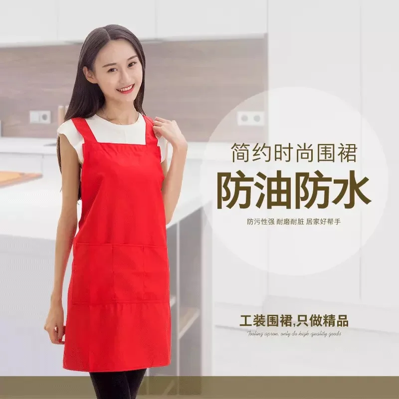 

high-end korean fashion simple cotton aprons coffee shop beauty salon restaurant work cloth home kitchen apron
