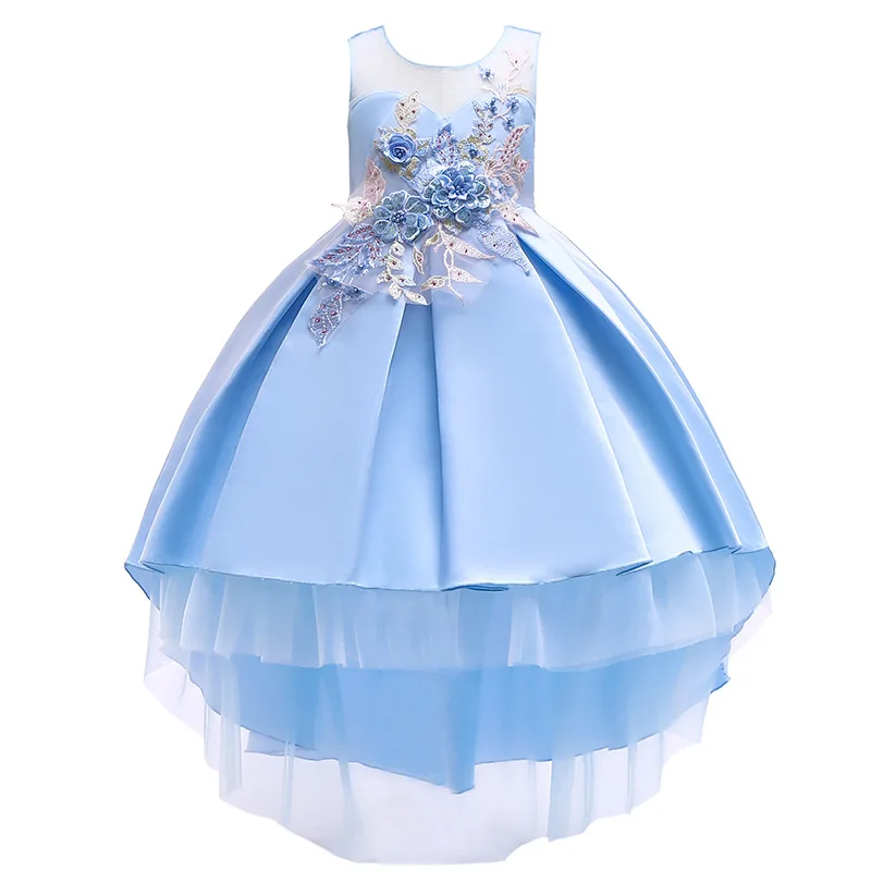 Elegant Fower Girls Dress Wedding Party Kids Princess Ball Gown Children Embroidered Beading Dresses For Girls Clothes Vestidos (1)