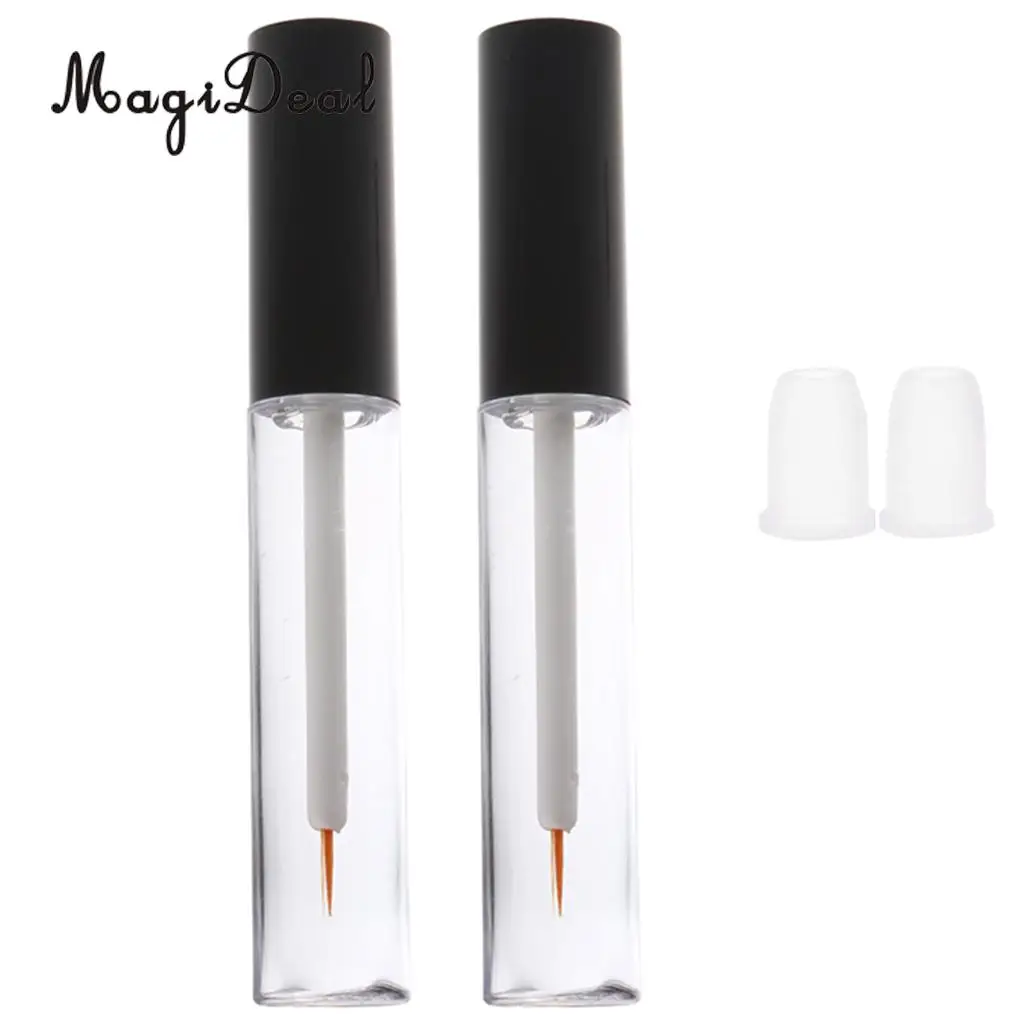 2 Pieces 10ml Mini Acrylic Empty Clear Lip Gloss Tube Lip Stick Bottle Container Lipgloss Tube Eyeliner Eyelash Split Bottle
