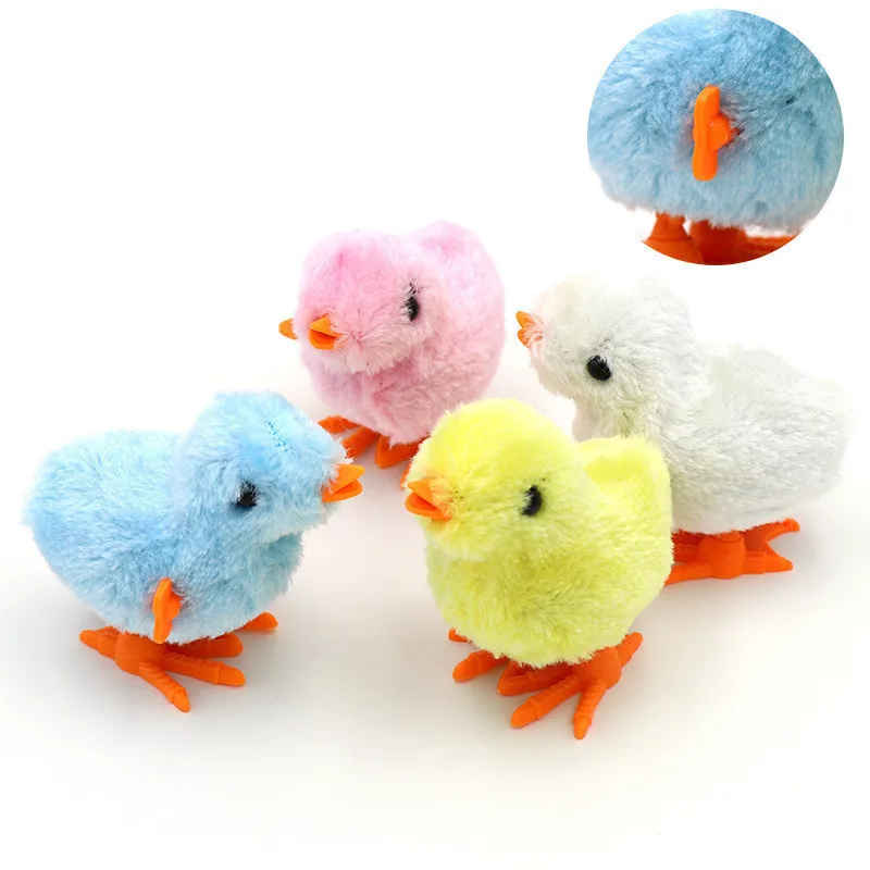 

1PCS Cute Plush Wind Up Chicken Kids Educational Toy Clockwork Jumping Walking Chicks Toys For Children Baby Gifts Random Color