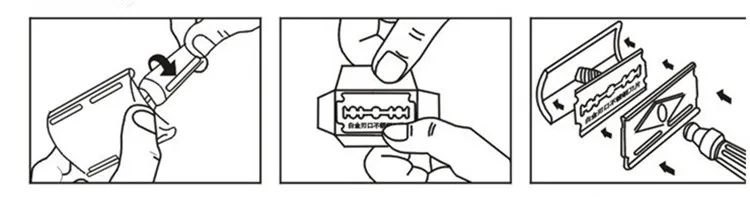 100 комплектов(100 шт. нож+ 100 шт лезвия) Профессиональная старомодная бритва пластиковая ручка уход за лицом классические бритвы