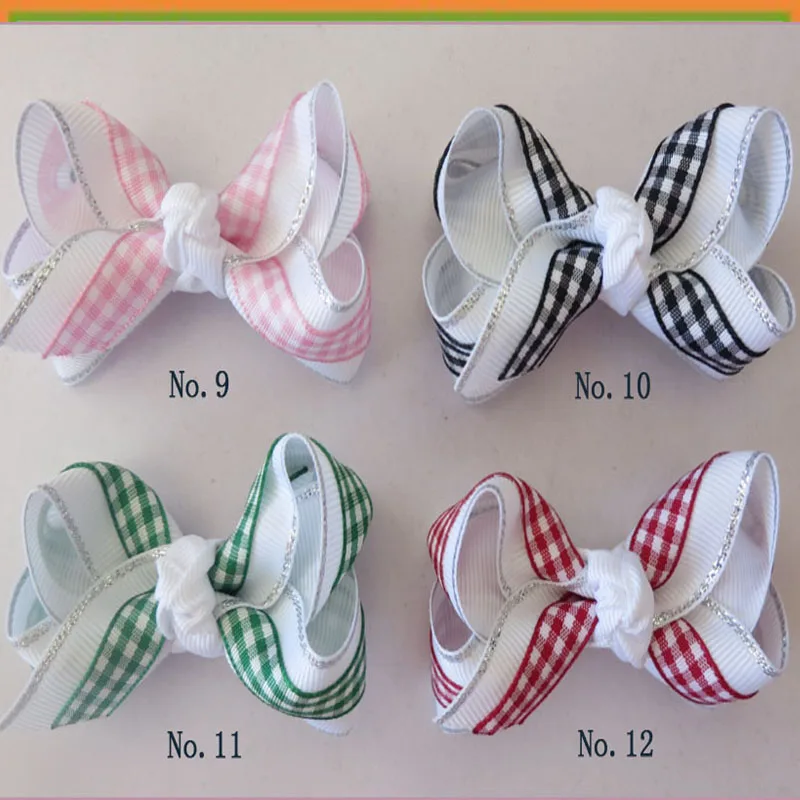 

50 BLESSING Good Girl Boutique 2.75" - 3" Bow 2 Tone Double ABC Hairbow Clip