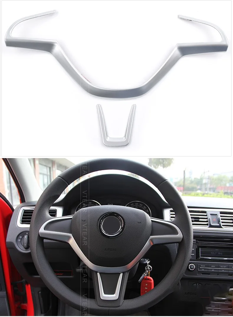 Vtear для Skoda Octavia A7 декоративная крышка рулевого колеса ABS Отделка Рамы внутренние части автомобиля аксессуары для укладки Авто молдинги