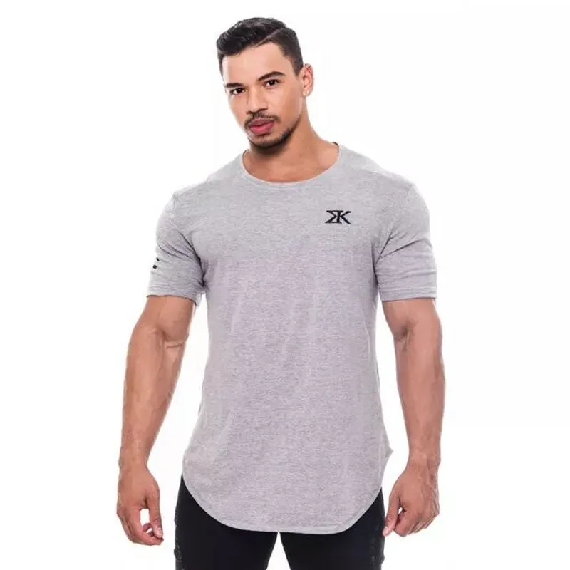 

Mens Casual Fashion fitness cotton t-shirt short sleeve bodybuilding tees o-neck jogging tops clothing