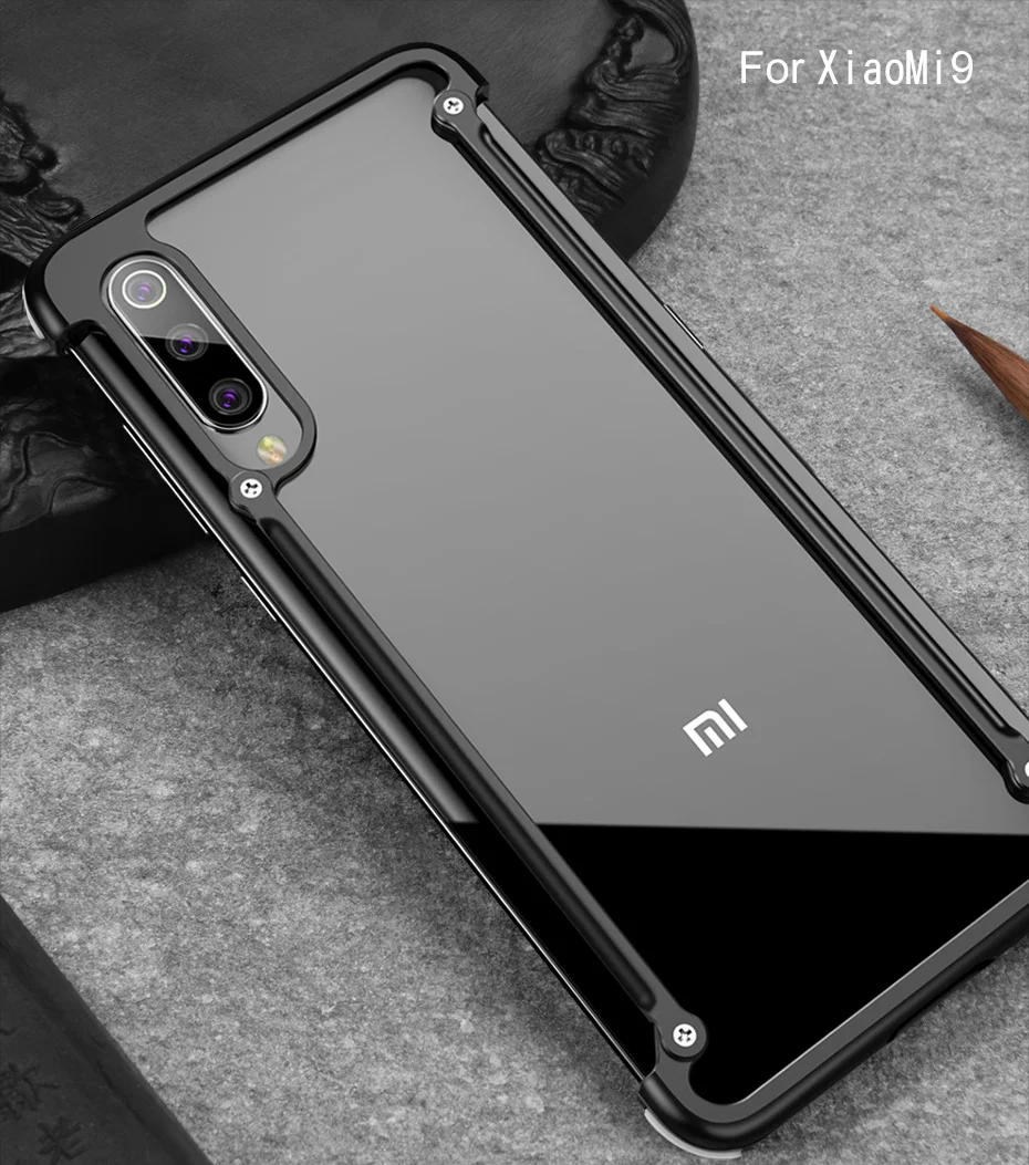 OATSBASF металлический чехол с подушкой безопасности для XiaoMi9 металлический бампер 360 полный защитный чехол для Xiaomi9