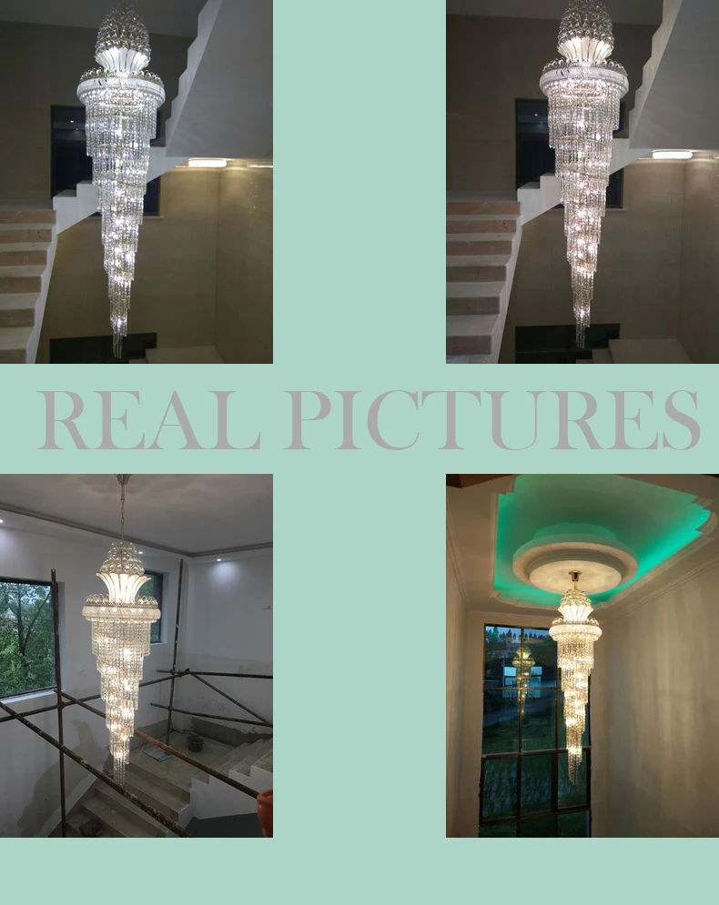Большой золотой императорской K9 хрустальная люстра для гостиницы зал-гостиная лестницы Висячие подвеска лампа Европейский Большой