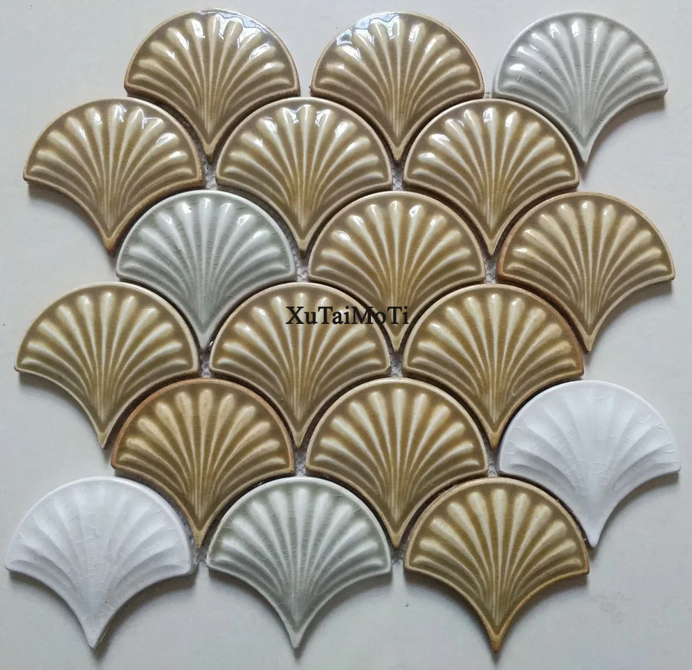 

New arrival fish scale ceramic mosaic tile kitchen backsplash bathroom wallpaper pool wall tiles shower fan porcelain decoration