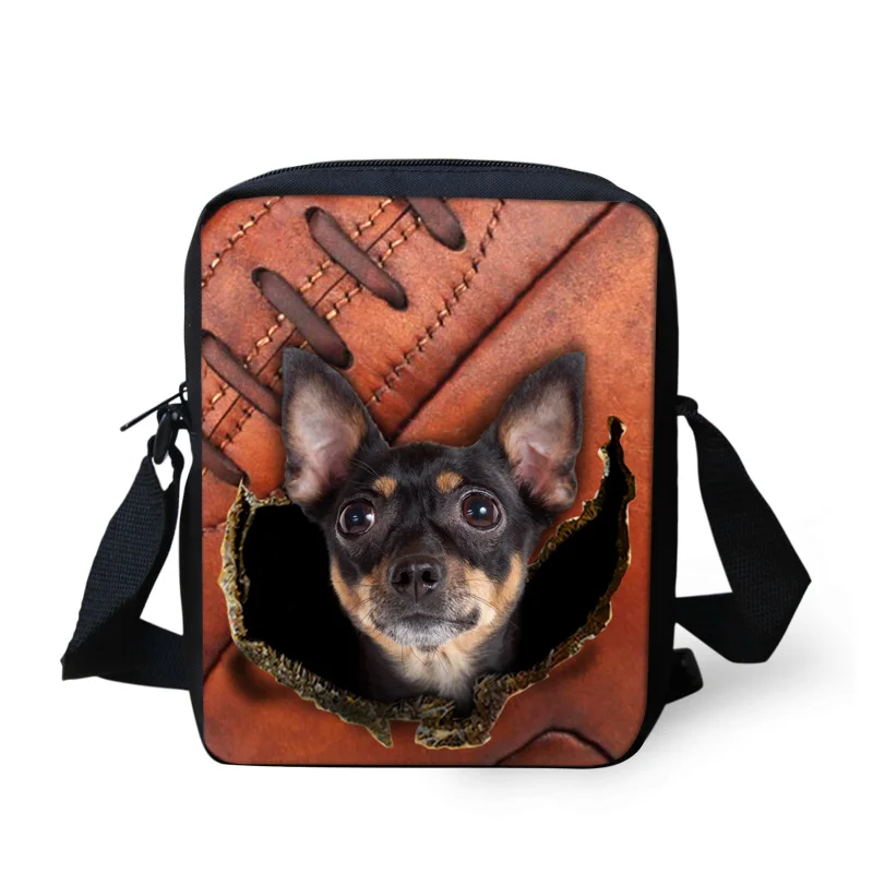 FORUDESIGNS/женские сумки-мессенджеры, 3D джинсовая сумка на плечо с изображением животных, сумки с милым котом, сумки-мессенджеры, Детская сумка через плечо для девочек - Цвет: W3833E
