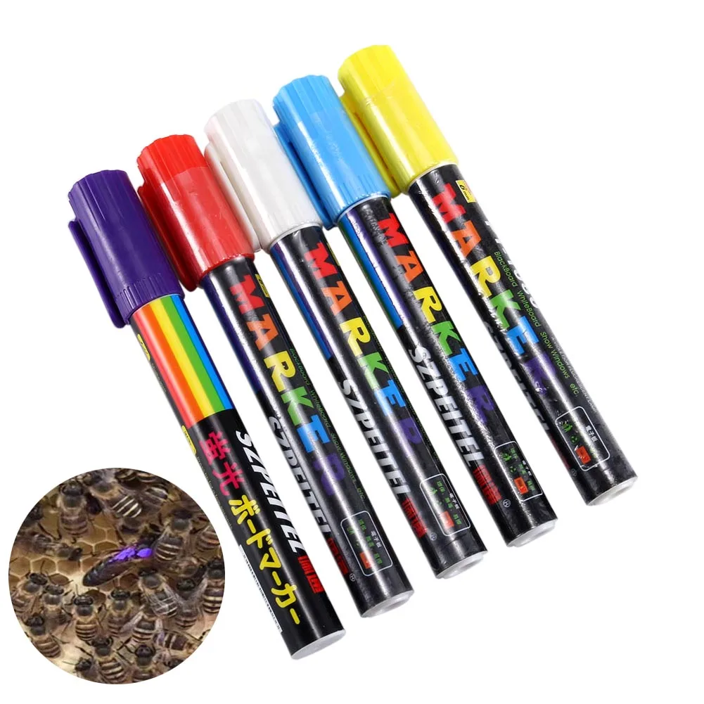 

5Pcs/Set Queen Bee Marking Marker Pen BeeKeeping Plastic Marker Supplies BDF99