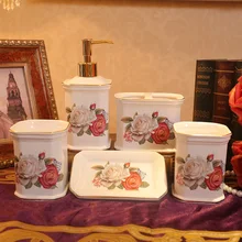 Скандинавские чашки для рта набор сантехники для мытья ванной набор для ванной керамический Аромат роза 5 шт. набор LO881110