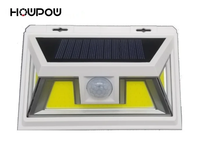 

HOWPOW White 10W PIR Motion Sensor Solar LED Light 74 COB LED Waterproof Light Outdoor Wide Angle Wall Lamp