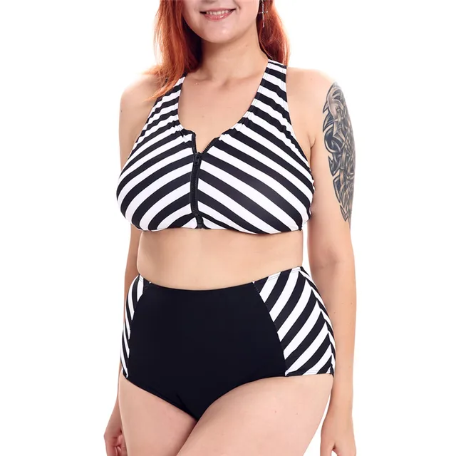 zipper swimsuit two piece