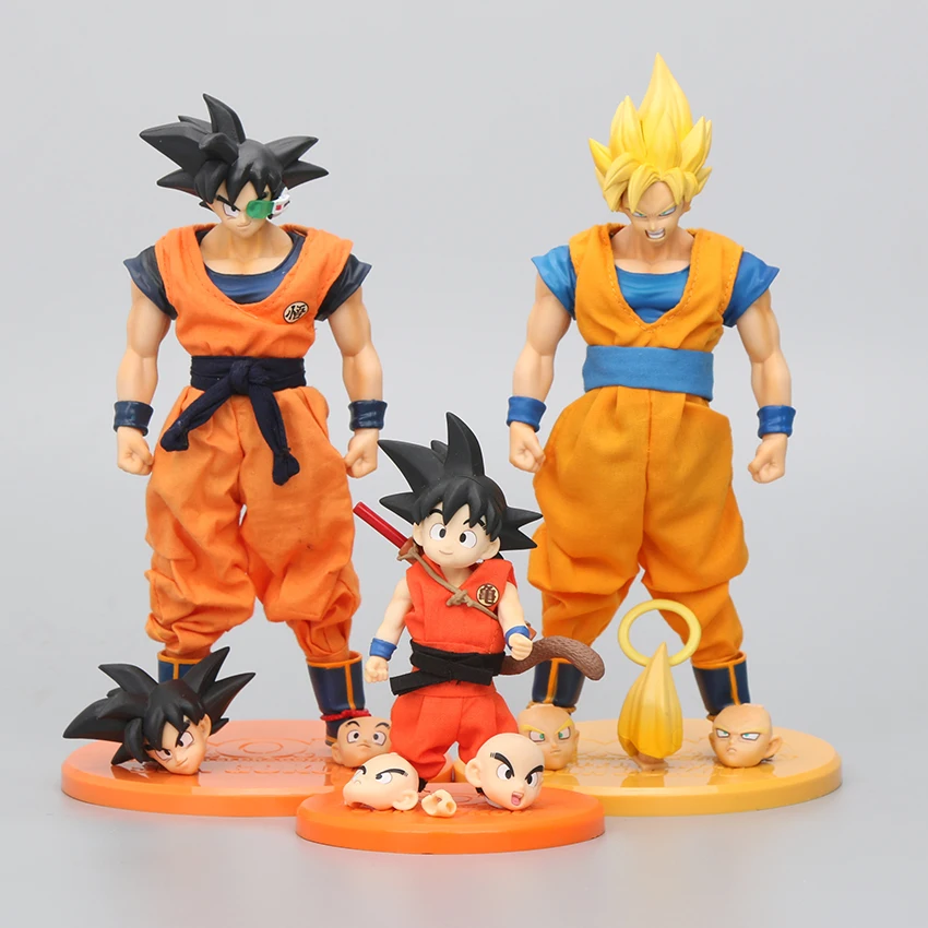 21 см 12 см Dragon Ball DOD Super Saiyan Son Gokou ПВХ фигурка Сменное лицо детство GokuCollectible модель игрушки куклы