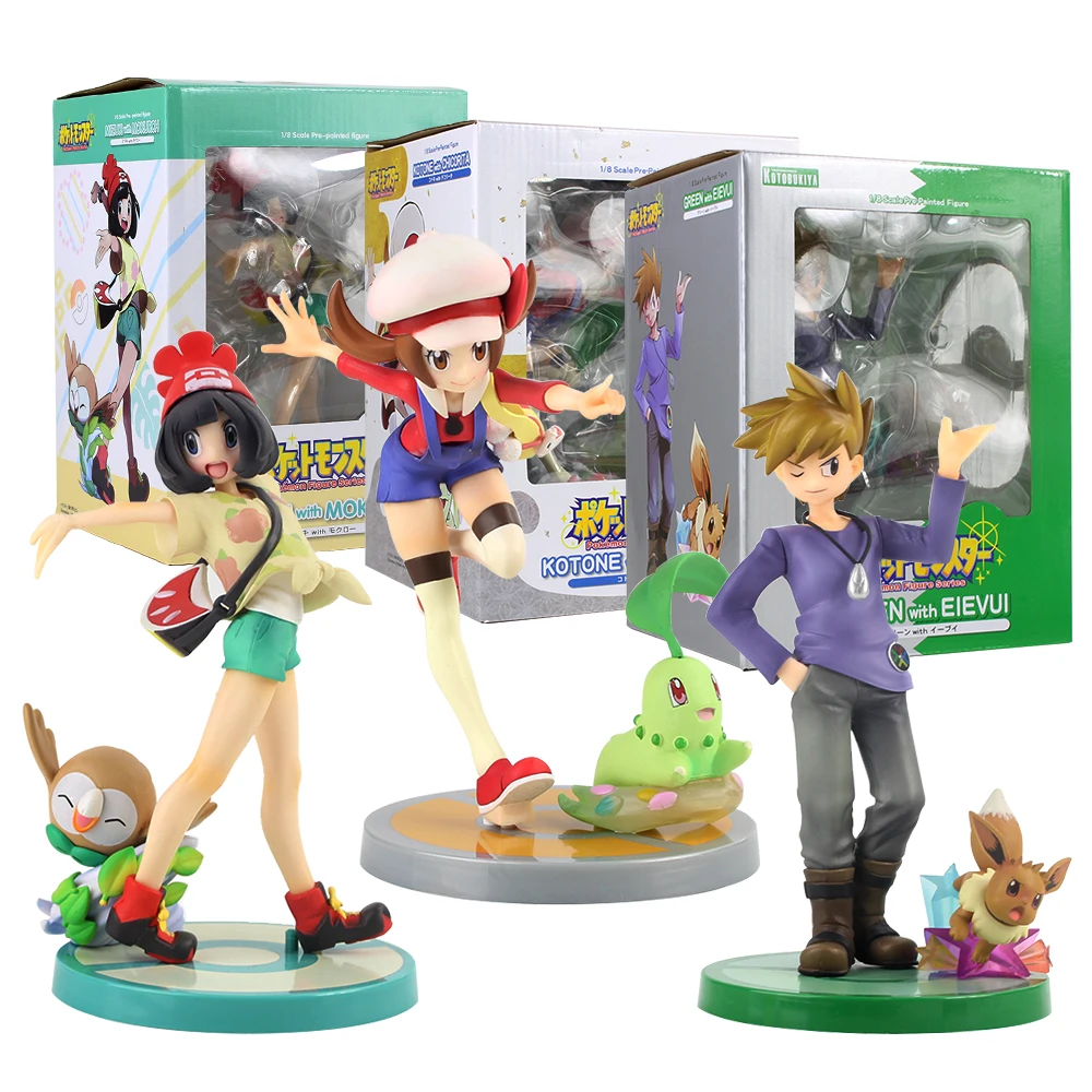 3 стиля Гари Оук Eevee Chikorita Серебряный гребень фигурка Коллекционная модель