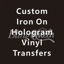 BlingQueen 12 шт/лот на заказ Горячая фиксация железа на голограмме HTV виниловые переводные наклейки Корейское качество