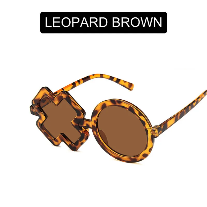 HJYBBSN, модные детские солнцезащитные очки, Ретро стиль, OX, детские солнцезащитные очки, XO, модные солнцезащитные очки для маленьких мальчиков, современные очки для маленьких девочек - Цвет линз: Leopard Brown