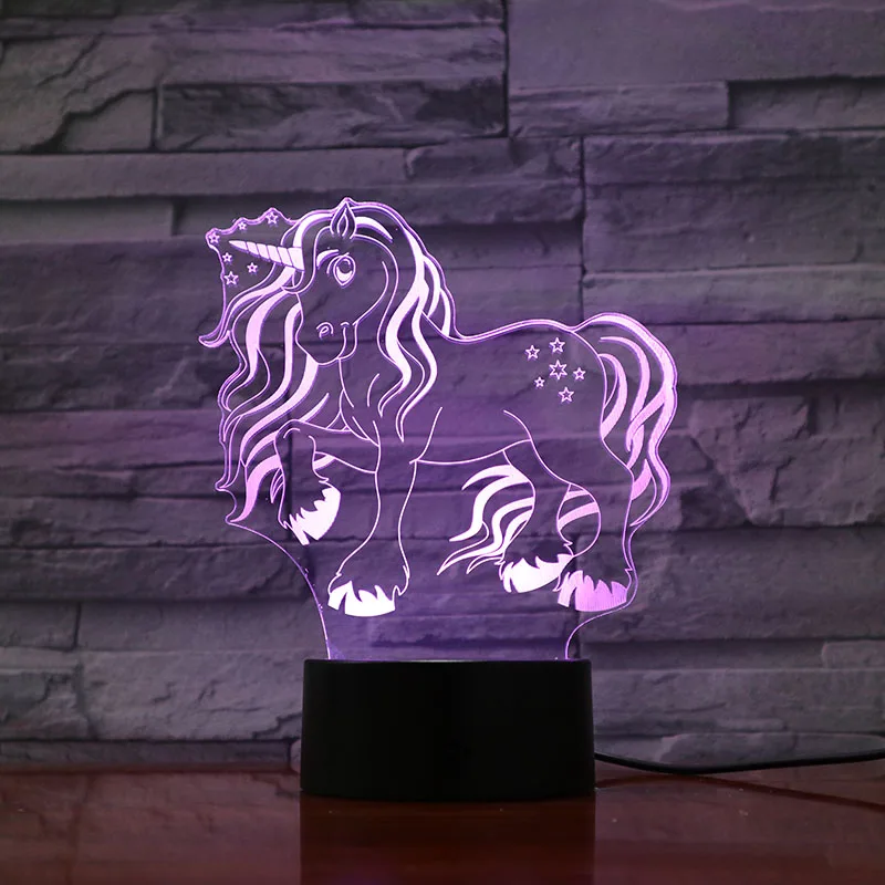 

Beautiful Unicorn Girl 3d Led Night Light Touch Sensor 7 Color Changing Decorative Lights Gift Cartoon Toys Table Lamp Bedside