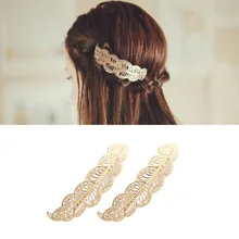 Заколки для волос для Для женщин модные женские металлические ажурные шпилька для волос в виде листа покрытие сплава открытка листья G0508