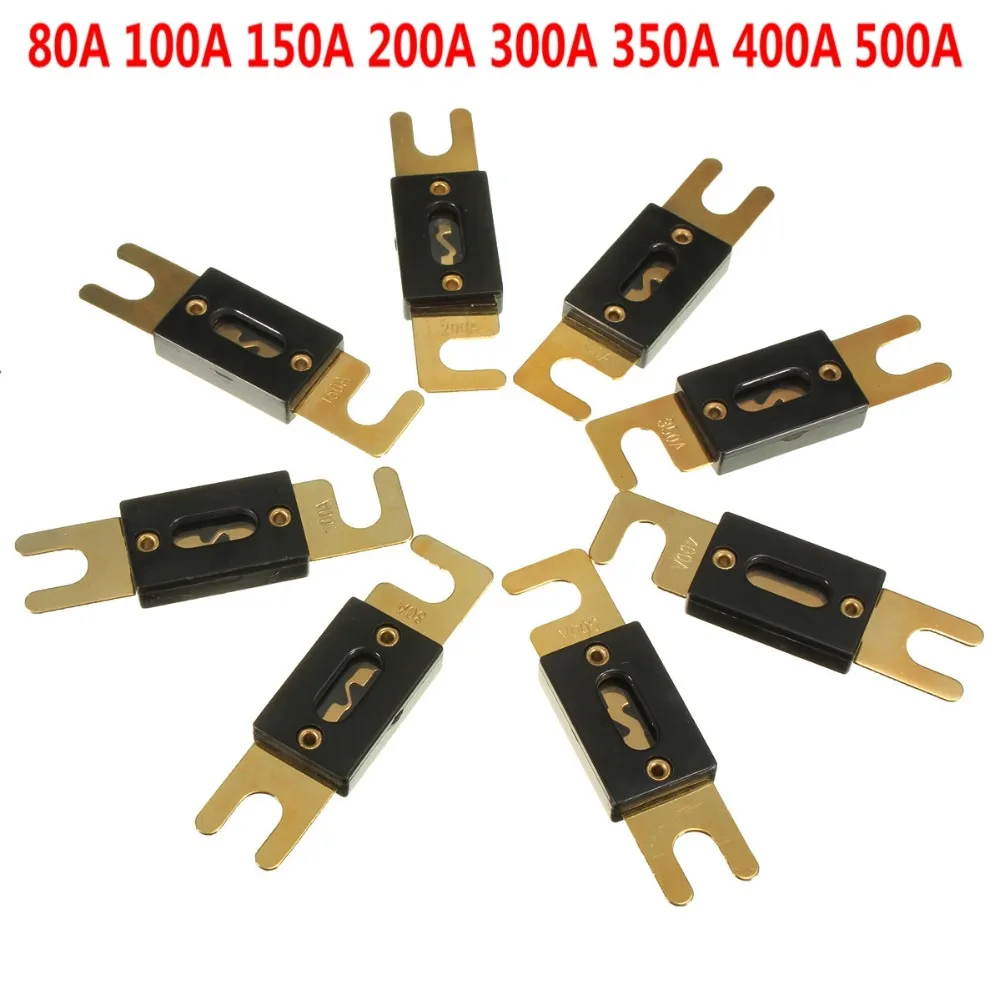 20PCS/LOT Car Stereo Audio ANL Fuse Gold Plated 80A 100A 150A 200A 300A