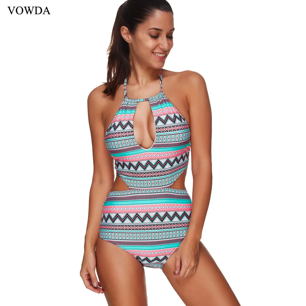2017 nuovo costume intero tute sportive di marca costumi da bagno sexy delle donne di stampa backless nuoto costumi da bagno s a
