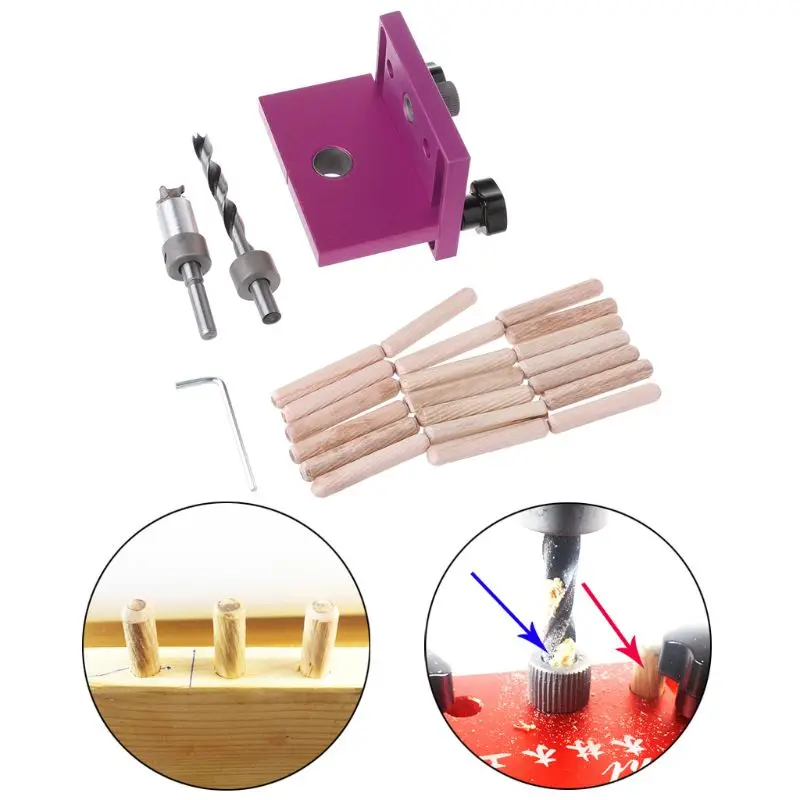 

Woodworking Tool Drilling Locator Tenon Hole Punchers Positioning Dowelling Jig