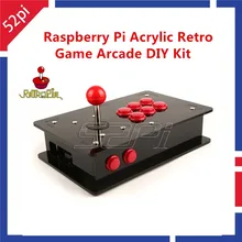 52Pi Raspberry Pi 3 Acrylic Retro Game Arcade DIY Kit with USB Joystick Control Board+Arcade Push Buttons+Joystick+Acrylic Box