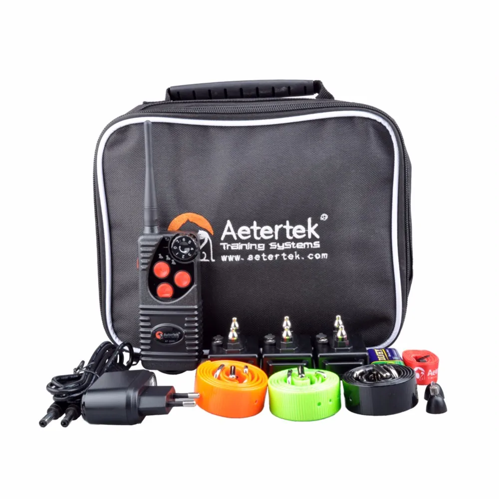 Aetertek обновление AT-216D-3 600 ярдов Профессиональный перезаряжаемый водонепроницаемый пульт дистанционного обучения собаки 7 уровней шок воротник звуковой сигнал вибрировать