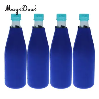 

MagiDeal 4pcs/Lot Neoprene Beer Bottle Cooler Beverage Sleeve Holder Hens Night Party Favour Blue