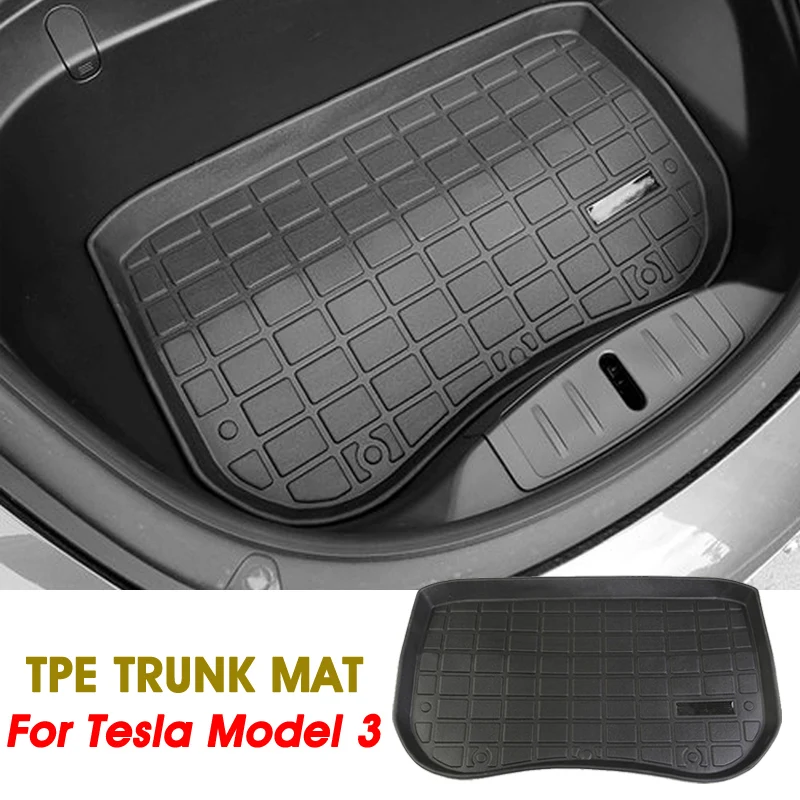 

Audew 1Pc Black TPE Material Waterproof Front Cargo Tray Trunk Floor Mat Anti-dust Boot Cargo Liner Custom Fit For Tesla Model 3