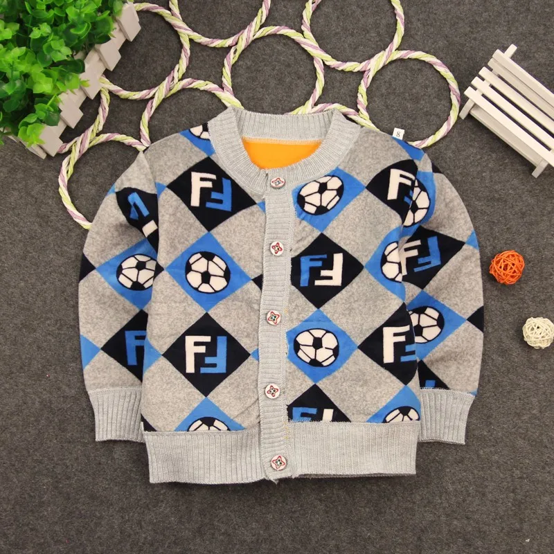 

2019 Winter Warm Baby Boys Coats Kids Cartoon Car Plane Pattern Sweaters Toddler Crew Neck Thicken Outerwear with Buttons