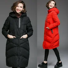 Зимнее женское Стеганое пальто с капюшоном, большие размеры, теплая утолщенная Повседневная Длинная стеганая куртка-кокон, верхняя одежда, парки, XXXXXL8288