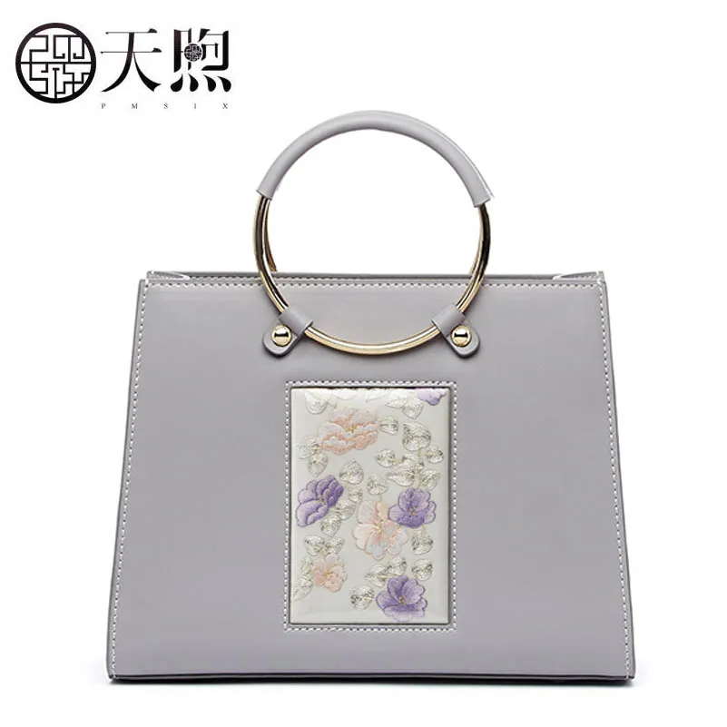 Peach Stil Hand Tasche Neue Handtasche Weibliche Atmosphärischen 2018 Blossom pink Mode Ring Pmsix camellia Messenger Chinesischen bestickt tYROAHqw