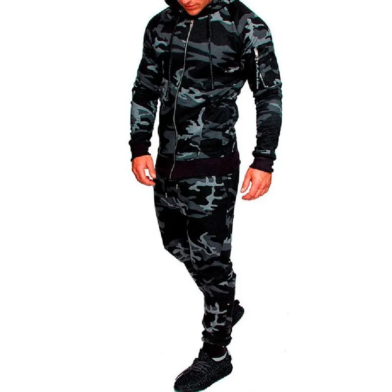 camo dark gray Laamei, мужская мода, камуфляжные куртки+ штаны, набор, мужской спортивный костюм, костюм для улицы, мужские спортивные костюмы, набор, повседневная спортивная одежда - Цвет: camo dark gray