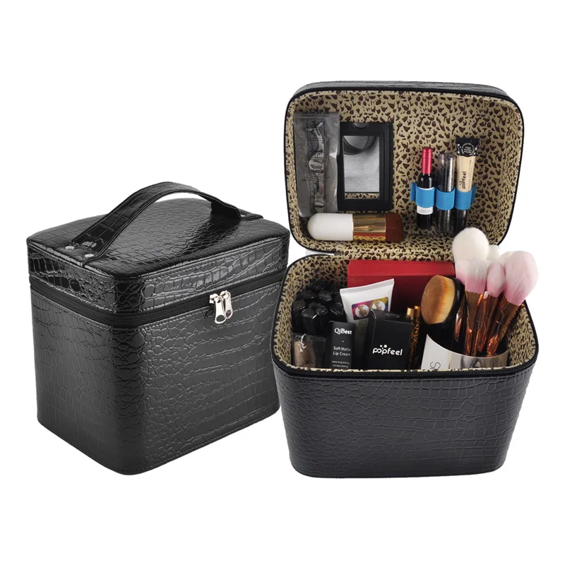 New PU Leather New PU Leather Large Capacity Cosmetic Make Cases Boxes Womens Makeup bags Portable Storage Travel Bags Home use