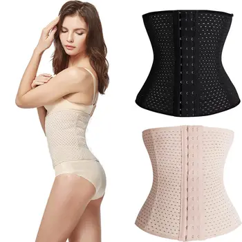 

ITFABS Newest Arrivals Women Latex Rubber Waist Trainer Cincher Underbust Corset Body Shaper Shapewear Casual Slim Corsets