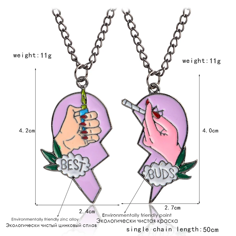 Модный комплект одежды из 2 шт./компл. лучшие друзья и металлической подвеской; Цепочки и ожерелья легче и сигареты друзья навсегда для лучшей пары Цепочки и ожерелья Лидер продаж Мода ювелирные изделия Аксессуары подарок