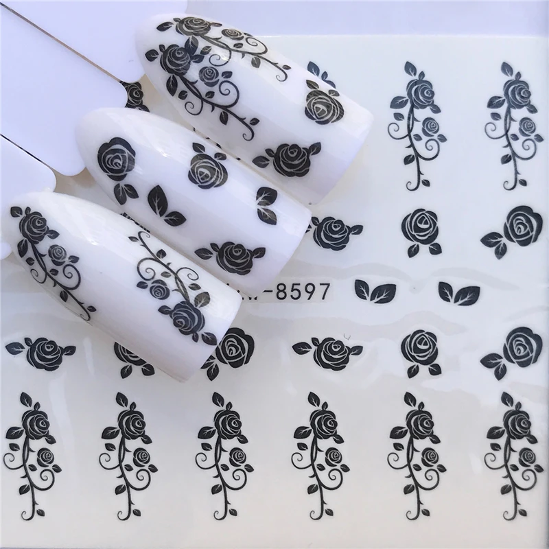 WUF 1 лист, животные, черная кошка, дизайнерские наклейки для ногтей, переводные наклейки для ногтей, переводные наклейки для ногтей, аксессуары для самостоятельной сборки, красивые украшения для ногтей