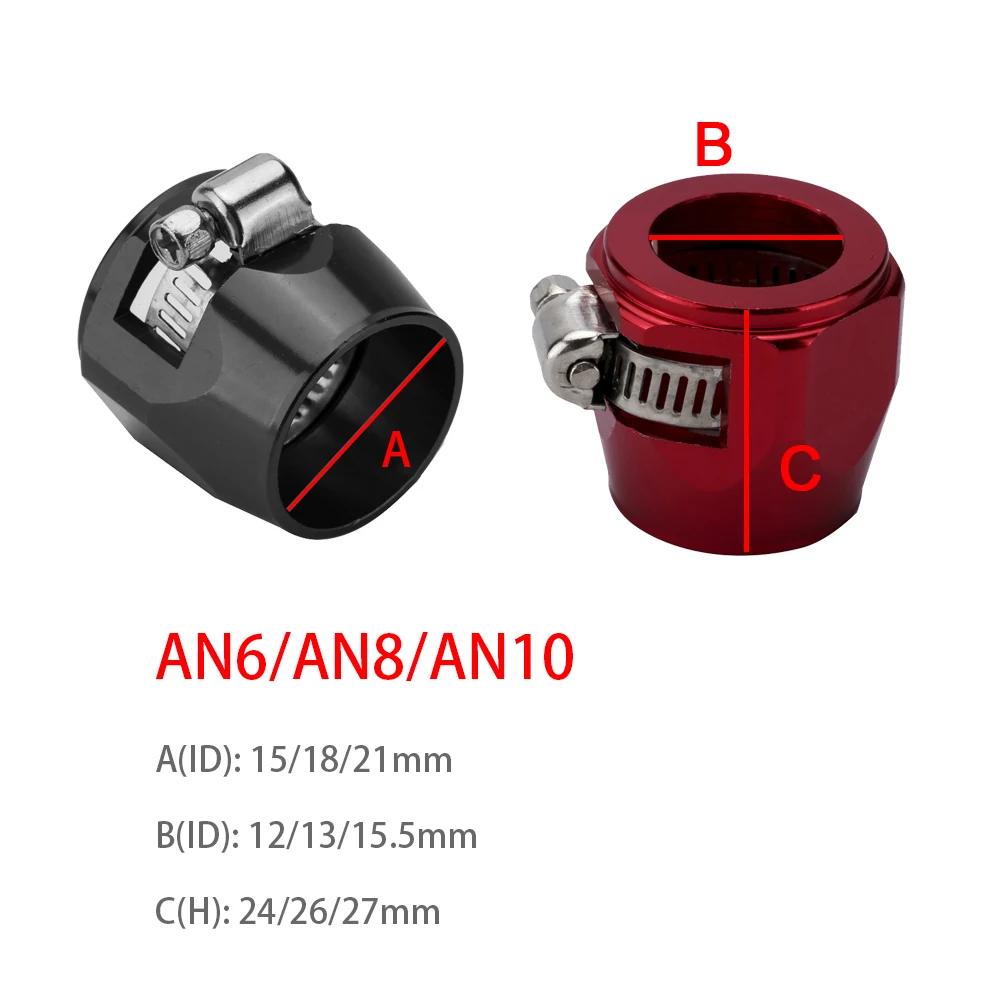 

Car Fuel Hose Clamp Hex Finishers Hose End Fitting Oil Water Pipe Adapter AN6 AN8 AN10 Car Styling