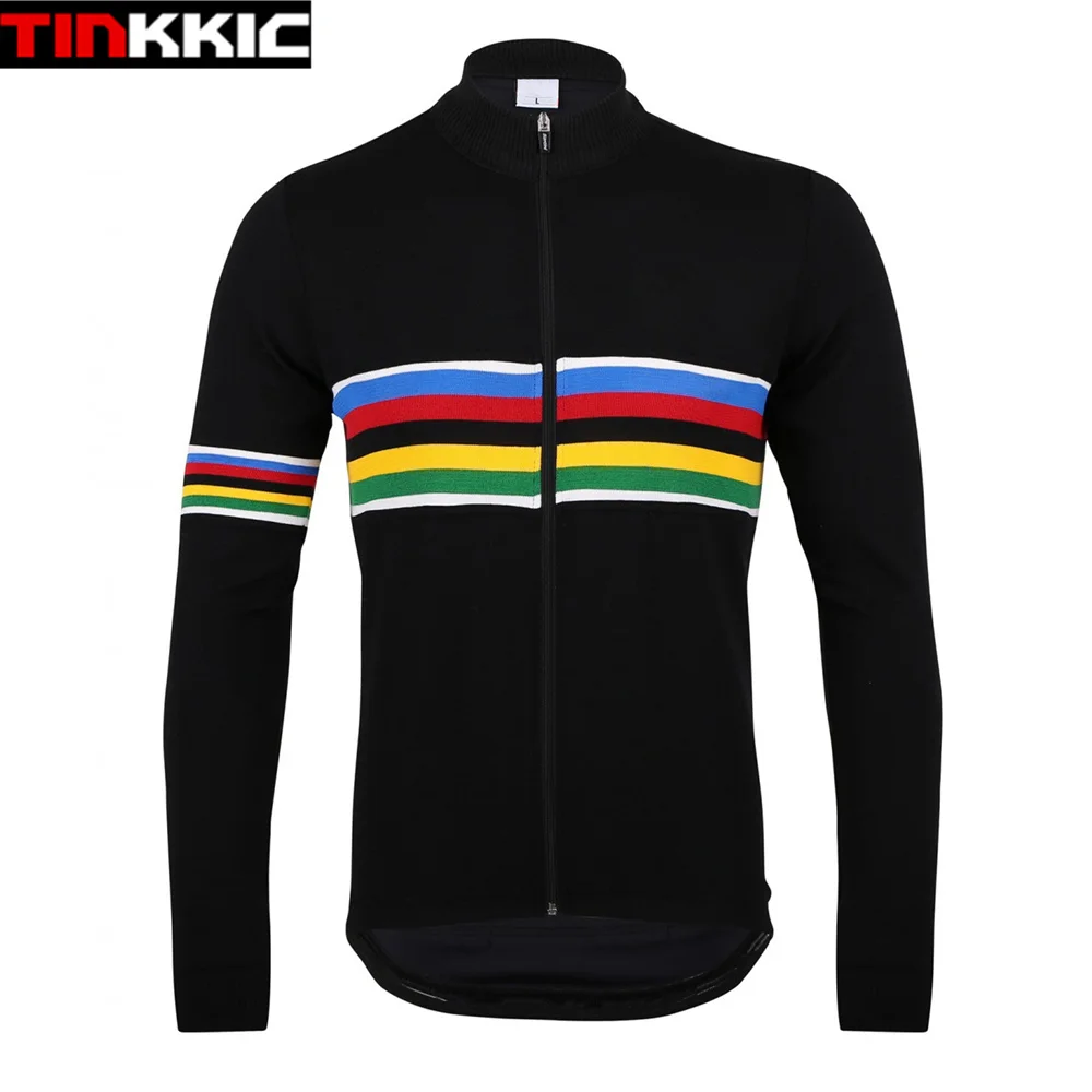 

UCI Black Cycling Jersey Winter Thermal Fleece Long Sleeve Bicycle Jacket Mtb Bike Clothing Maillot Ciclismo invierno #DT-002