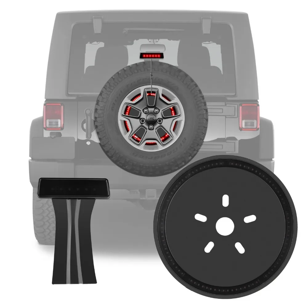 Задний тормозной фонарь стосветильник и запасные шины 07-18 для Jeep Wrangler JK дымовая
