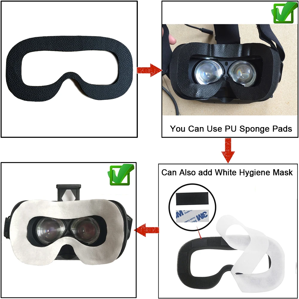 

VR Disposable White Eye Mask VR pads For htc vive hygiene face cushion Virtual Reality Headset Case